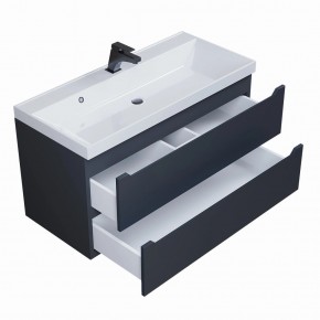 Тумба под раковину Uperwood Tanos 100 см, подвесная, черная матовая в Екатеринбурге - ok-mebel.com | фото 2