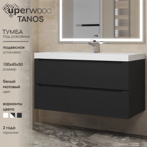 Тумба под раковину Uperwood Tanos 100 см, подвесная, черная матовая в Екатеринбурге - ok-mebel.com | фото 3