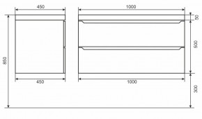 Тумба под раковину Uperwood Tanos 100 см, подвесная, черная матовая в Екатеринбурге - ok-mebel.com | фото 6