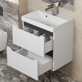 Тумба под раковину Uperwood Tanos 50 см, подвесная, белая/графит в Екатеринбурге - ok-mebel.com | фото 7