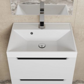 Тумба под раковину Uperwood Tanos 50 см, подвесная, белая/графит в Екатеринбурге - ok-mebel.com | фото 8