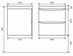 Тумба под раковину Uperwood Tanos 50 см, подвесная, черная матовая в Екатеринбурге - ok-mebel.com | фото 3