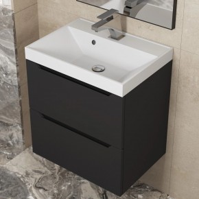 Тумба под раковину Uperwood Tanos 50 см, подвесная, черная матовая в Екатеринбурге - ok-mebel.com | фото 9