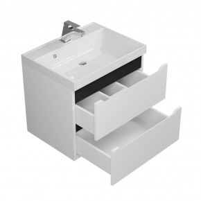 Тумба под раковину Uperwood Tanos 60 см, подвесная, белая/графит в Екатеринбурге - ok-mebel.com | фото 2