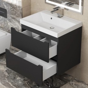 Тумба под раковину Uperwood Tanos 60 см, подвесная, черная матовая в Екатеринбурге - ok-mebel.com | фото 2