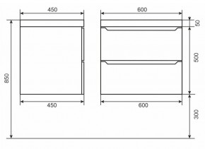 Тумба под раковину Uperwood Tanos 60 см, подвесная, черная матовая в Екатеринбурге - ok-mebel.com | фото 6