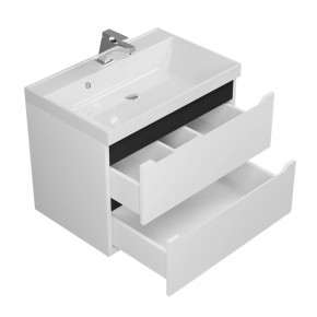 Тумба под раковину Uperwood Tanos 70 см, подвесная, белая/графит в Екатеринбурге - ok-mebel.com | фото 2