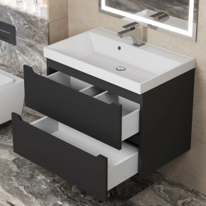 Тумба под раковину Uperwood Tanos 70 см, подвесная, черная матовая в Екатеринбурге - ok-mebel.com | фото 2