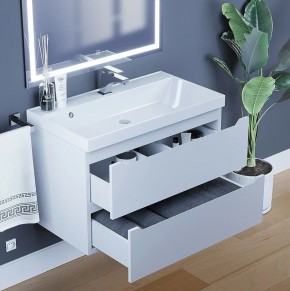 Тумба под раковину Uperwood Tanos 80 см, подвесная, белая матовая в Екатеринбурге - ok-mebel.com | фото 2