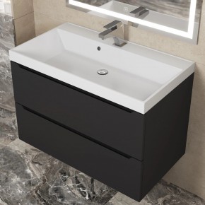 Тумба под раковину Uperwood Tanos 80 см, подвесная, черная матовая в Екатеринбурге - ok-mebel.com | фото 11