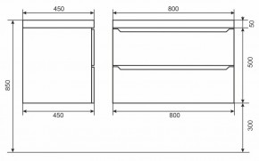 Тумба под раковину Uperwood Tanos 80 см, подвесная, черная матовая в Екатеринбурге - ok-mebel.com | фото 6