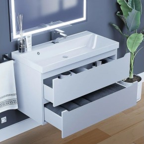 Тумба под раковину Uperwood Tanos 90 см, подвесная, белая матовая в Екатеринбурге - ok-mebel.com | фото 4