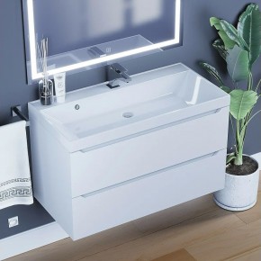 Тумба под раковину Uperwood Tanos 90 см, подвесная, белая матовая в Екатеринбурге - ok-mebel.com | фото 5