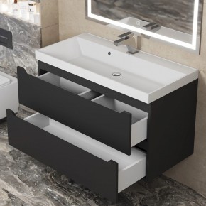 Тумба под раковину Uperwood Tanos 90 см, подвесная, черная матовая в Екатеринбурге - ok-mebel.com | фото 10