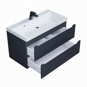 Тумба под раковину Uperwood Tanos 90 см, подвесная, черная матовая в Екатеринбурге - ok-mebel.com | фото 2