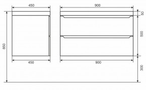 Тумба под раковину Uperwood Tanos 90 см, подвесная, черная матовая в Екатеринбурге - ok-mebel.com | фото 6