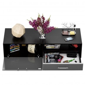 Тумба под ТВ Ларго 1,4, цвет корпус венге/фасады МДФ графитово-серый глянец, ШхГхВ 140х46х35 см., НЕ универсальная сборка в Екатеринбурге - ok-mebel.com | фото 19