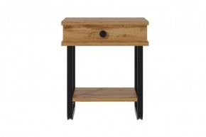 Тумба прикроватная "Грета" с коваными элементами, ЛДСП дуб вотан/металл черный в Екатеринбурге - ok-mebel.com | фото 2