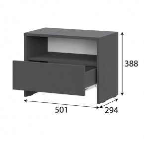 КАМЕЛИЯ 1 Серия 2 Тумба прикроватная Графит серый в Екатеринбурге - ok-mebel.com | фото 3