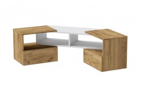 Тумба раздвижная (ЛДСП дуб крафт золотой/белый) в Екатеринбурге - ok-mebel.com | фото 2