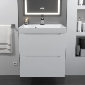 Тумба с раковиной Uperwood Tanos 50 см, подвесная, белая матовая в Екатеринбурге - ok-mebel.com | фото 10