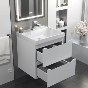 Тумба с раковиной Uperwood Tanos 50 см, подвесная, белая матовая в Екатеринбурге - ok-mebel.com | фото 11