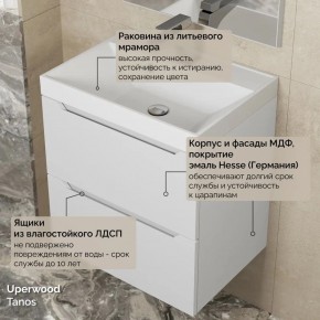 Тумба с раковиной Uperwood Tanos 50 см, подвесная, белая матовая в Екатеринбурге - ok-mebel.com | фото 6