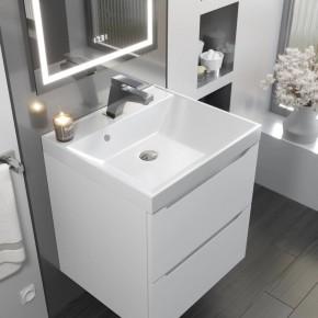 Тумба с раковиной Uperwood Tanos 50 см, подвесная, белая матовая в Екатеринбурге - ok-mebel.com | фото 9