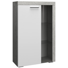 Тумба Витрина малая Гостинная BEST мод.№ 2.2 (бетон/белый глянец) в Екатеринбурге - ok-mebel.com | фото 1