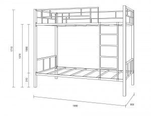 Кровать металлическая 2-х ярусная Валенсия в Екатеринбурге - ok-mebel.com | фото 4