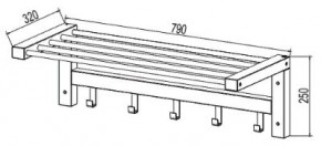 Вешалка Кантри белая для головных уборов с крючками для одежды в Екатеринбурге - ok-mebel.com | фото 3