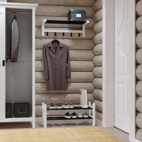 Вешалка Кантри белая для головных уборов с крючками для одежды в Екатеринбурге - ok-mebel.com | фото 4