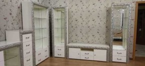 Витрина 2-ств. для посуды  Тиффани Premium слоновая кость/серебро (ТФВ3-2С(П) в Екатеринбурге - ok-mebel.com | фото 3