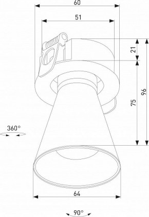 Встраиваемый светильник Elektrostandard Bell 25097/LED 8W 3000K белый в Екатеринбурге - ok-mebel.com | фото 5