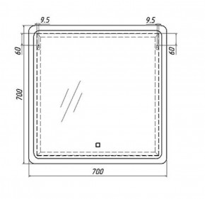 Зеркало Dream 70 alum с подсветкой Sansa (SD1021Z) в Екатеринбурге - ok-mebel.com | фото 6