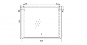 Зеркало Dream 80 alum с подсветкой Sansa (SD1022Z) в Екатеринбурге - ok-mebel.com | фото 7