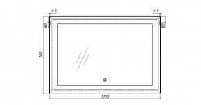 Зеркало Even 100 alum с подсветкой Sansa (SE1014Z) в Екатеринбурге - ok-mebel.com | фото 2