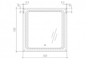 Зеркало Galaxy 70 alum с подсветкой Sansa (SG1005Z) в Екатеринбурге - ok-mebel.com | фото 6