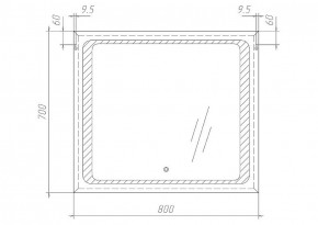 Зеркало Galaxy 80 alum с подсветкой Sansa (SG1006Z) в Екатеринбурге - ok-mebel.com | фото 6