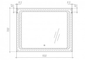 Зеркало Galaxy 90 alum с подсветкой Sansa (SG1007Z) в Екатеринбурге - ok-mebel.com | фото 7