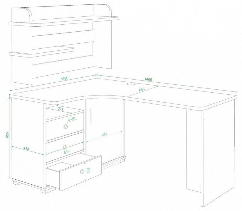 компьютерный стол угловой с надстройкой венге